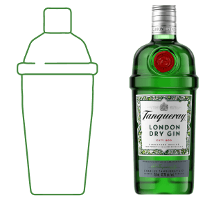 Forma de la botella Tanqueray London Dry