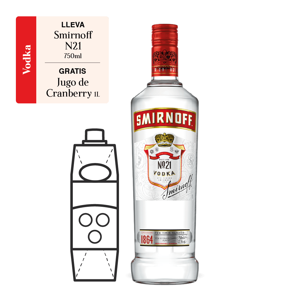 Smirnoff + Jugo Cranberry 1 Litro